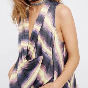 Free People Draped Wrap Silky Tank XS